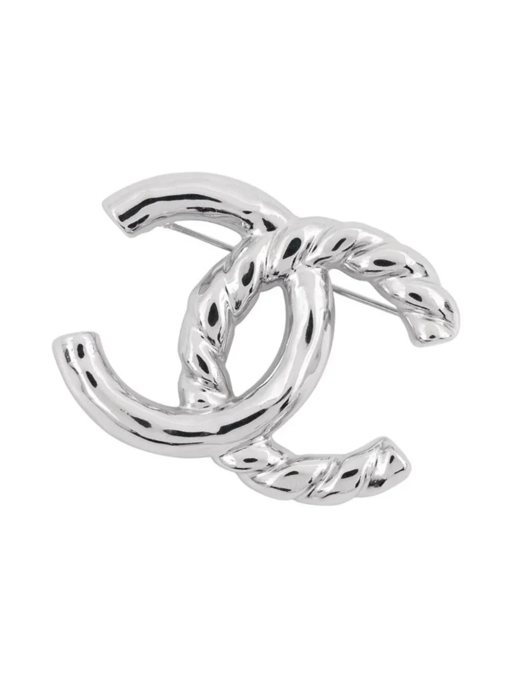 Chanel Brooch CC Logo Twist Metal 25 c